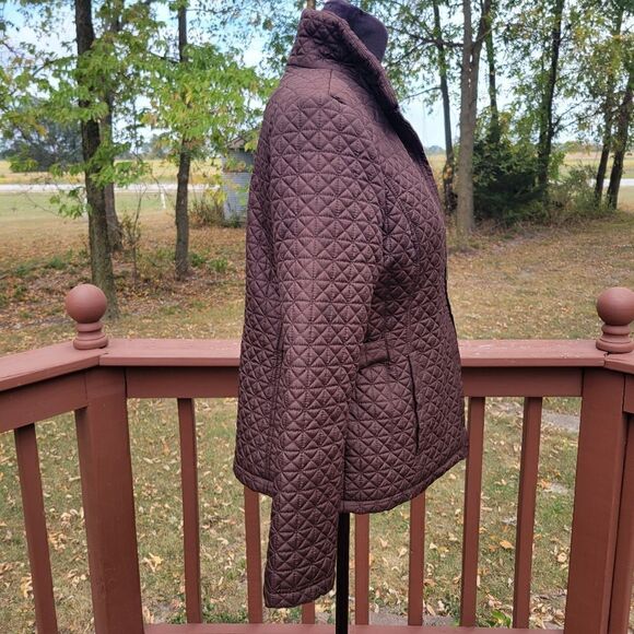 FS Limited Women's Brown Solid Long Sleeve Full Zip Quilted Jacket Size Medium - Picture 6 of 14